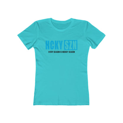 Every Season Is Hockey Season Women's Boyfriend Tee (Sky Blue Logo) - Various Colors