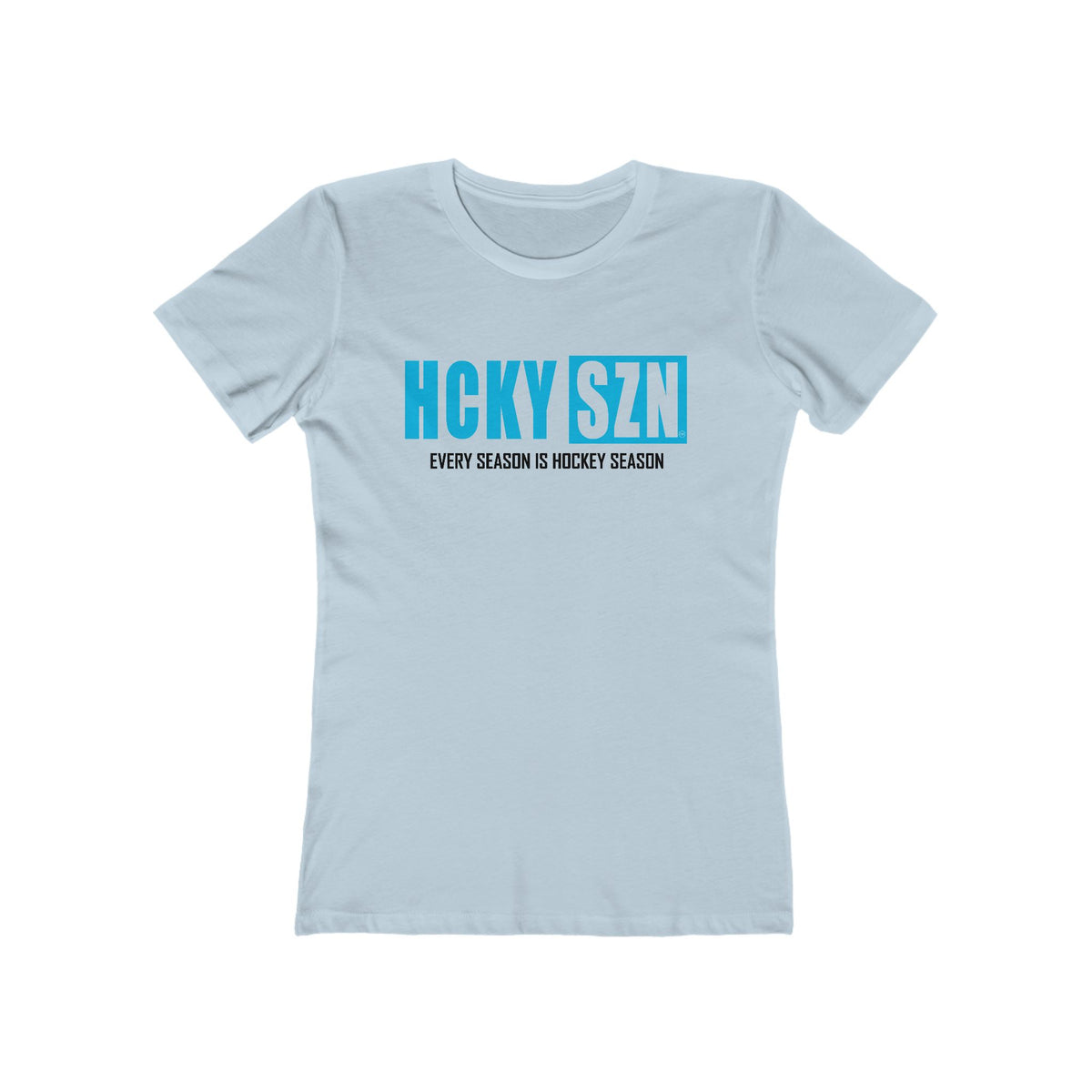 Every Season Is Hockey Season Women's Boyfriend Tee (Sky Blue Logo) - Various Colors