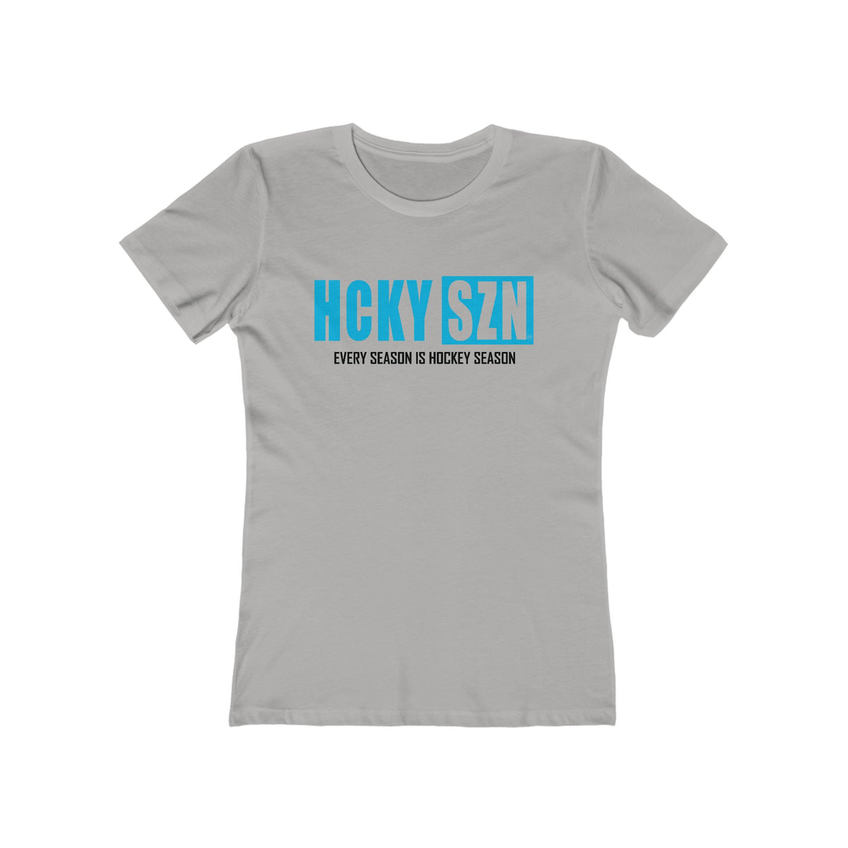 Every Season Is Hockey Season Women's Boyfriend Tee (Sky Blue Logo) - Various Colors