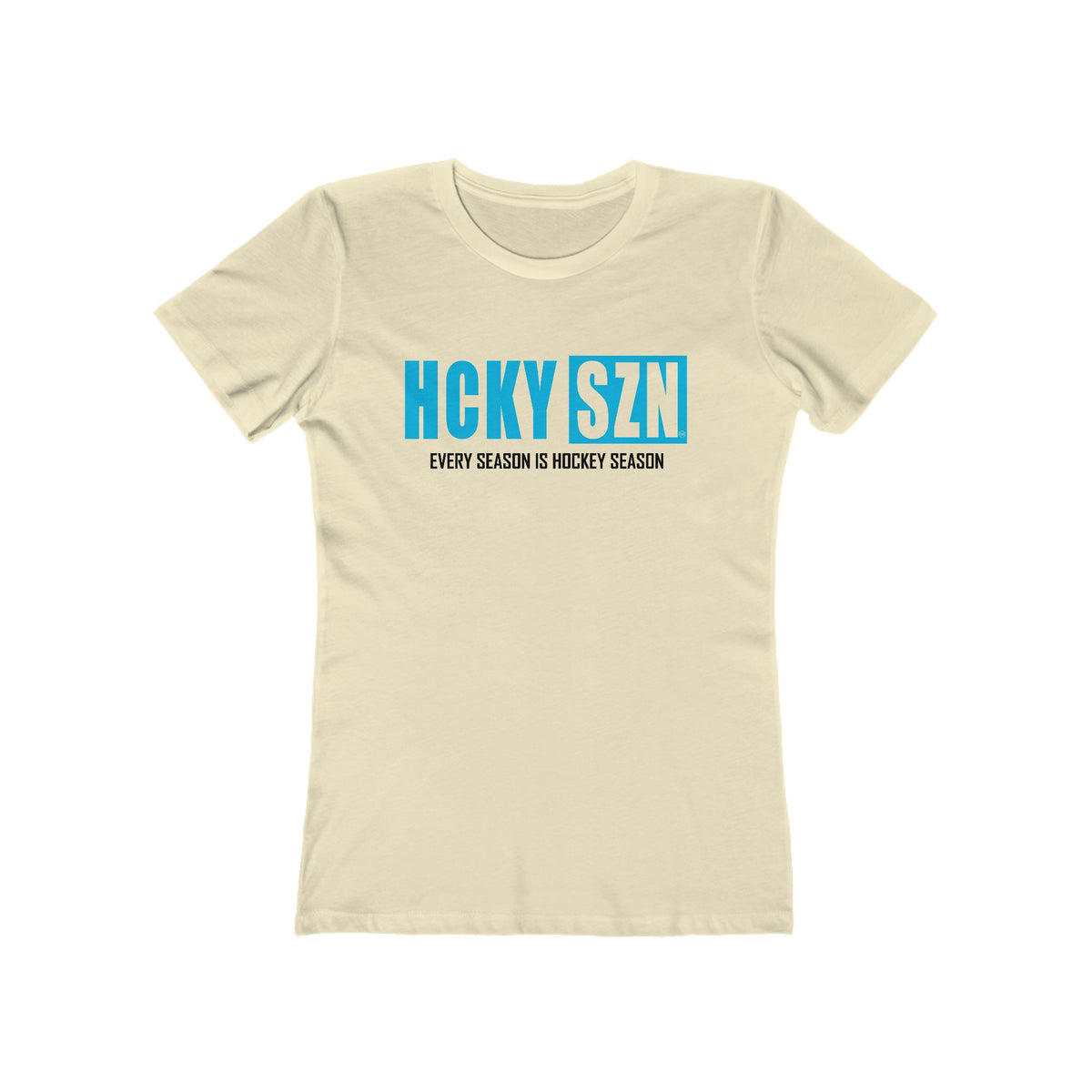 Every Season Is Hockey Season Women's Boyfriend Tee (Sky Blue Logo) - Various Colors