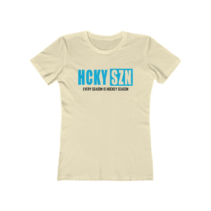 Every Season Is Hockey Season Women's Boyfriend Tee (Sky Blue Logo) - Various Colors