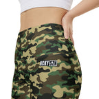 HKY SZN High Waisted Workout Shorts (Forest Camo)