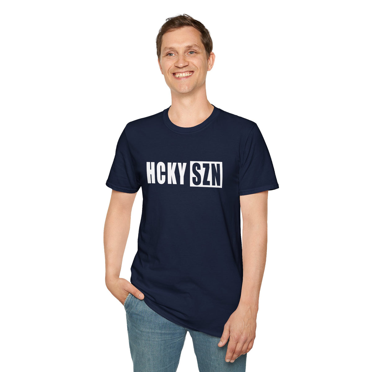 HCKY SZN Softstyle Tee Shirt (Navy)
