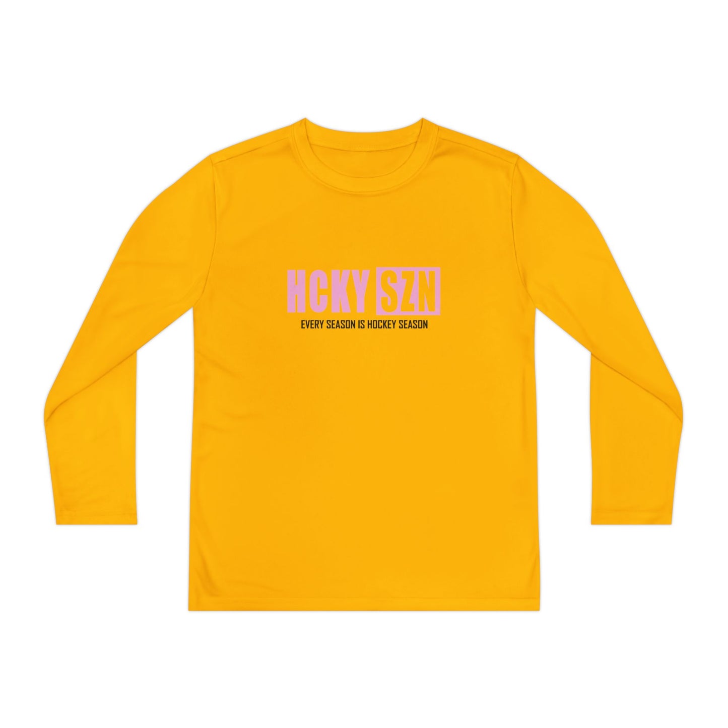 Every Season is HCKY SZN Youth Competitor Long Sleeve Tee (Pink Logo) - Various Colors