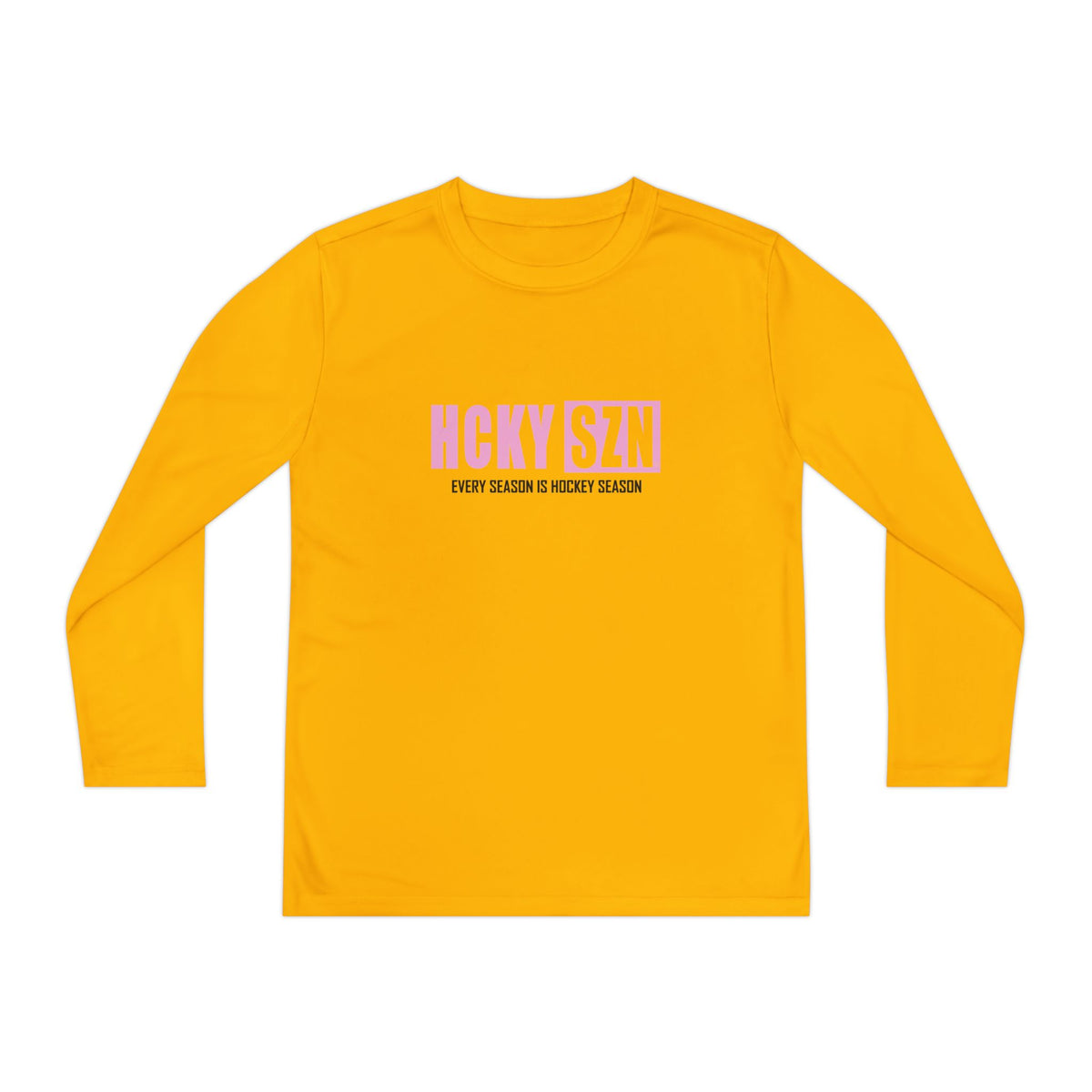 Every Season is HCKY SZN Youth Competitor Long Sleeve Tee (Pink Logo) - Various Colors