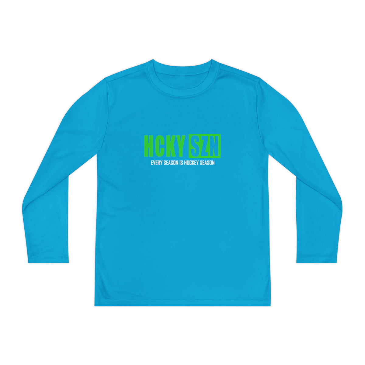 Every Season is HCKY SZN Youth Competitor Long Sleeve Tee (Lime Logo) - Various Colors