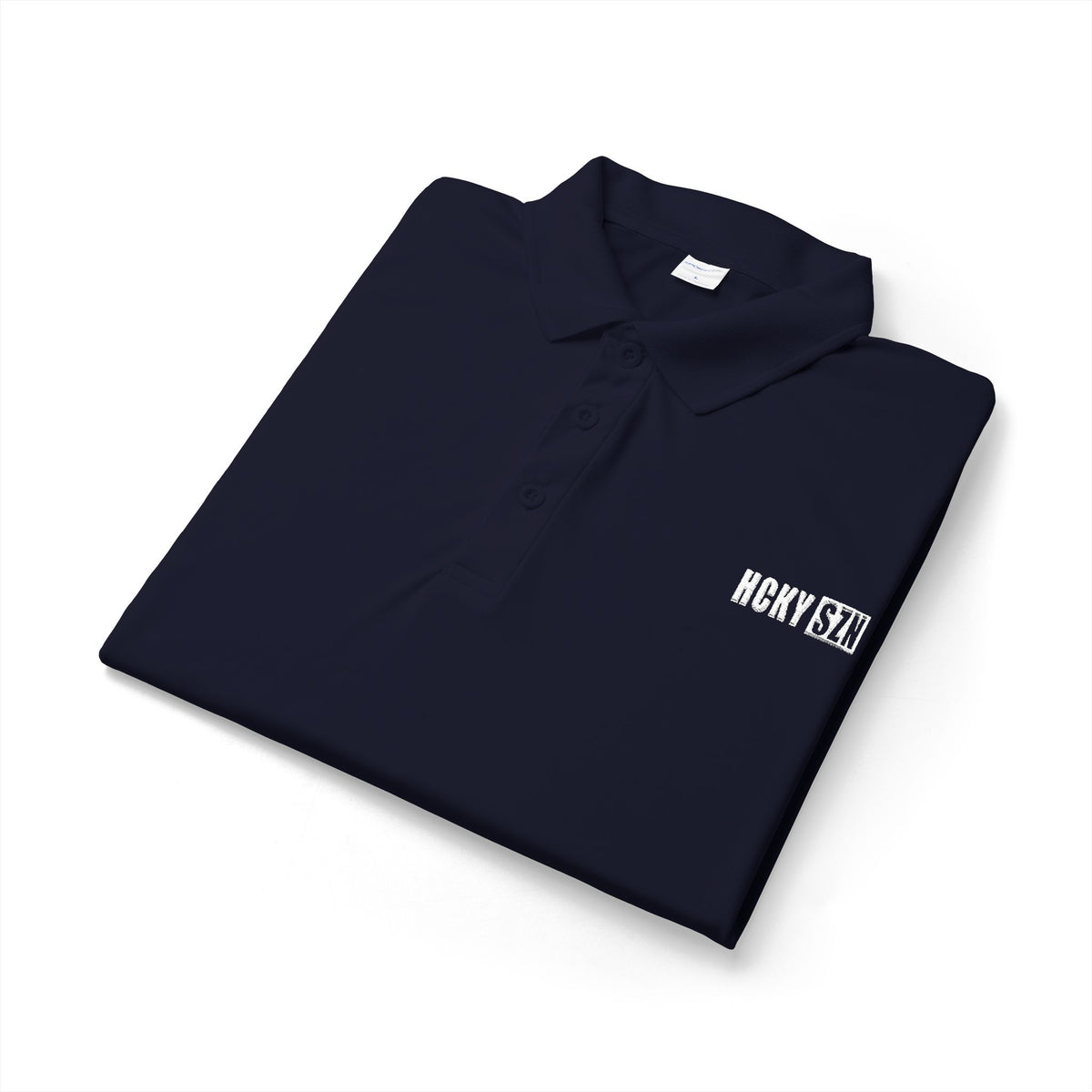 HCKY SZN Embroidered Performance Hockey Polo (True Navy)