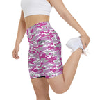 HKY SZN High Waisted Workout Shorts (Hockey Girl Camo)