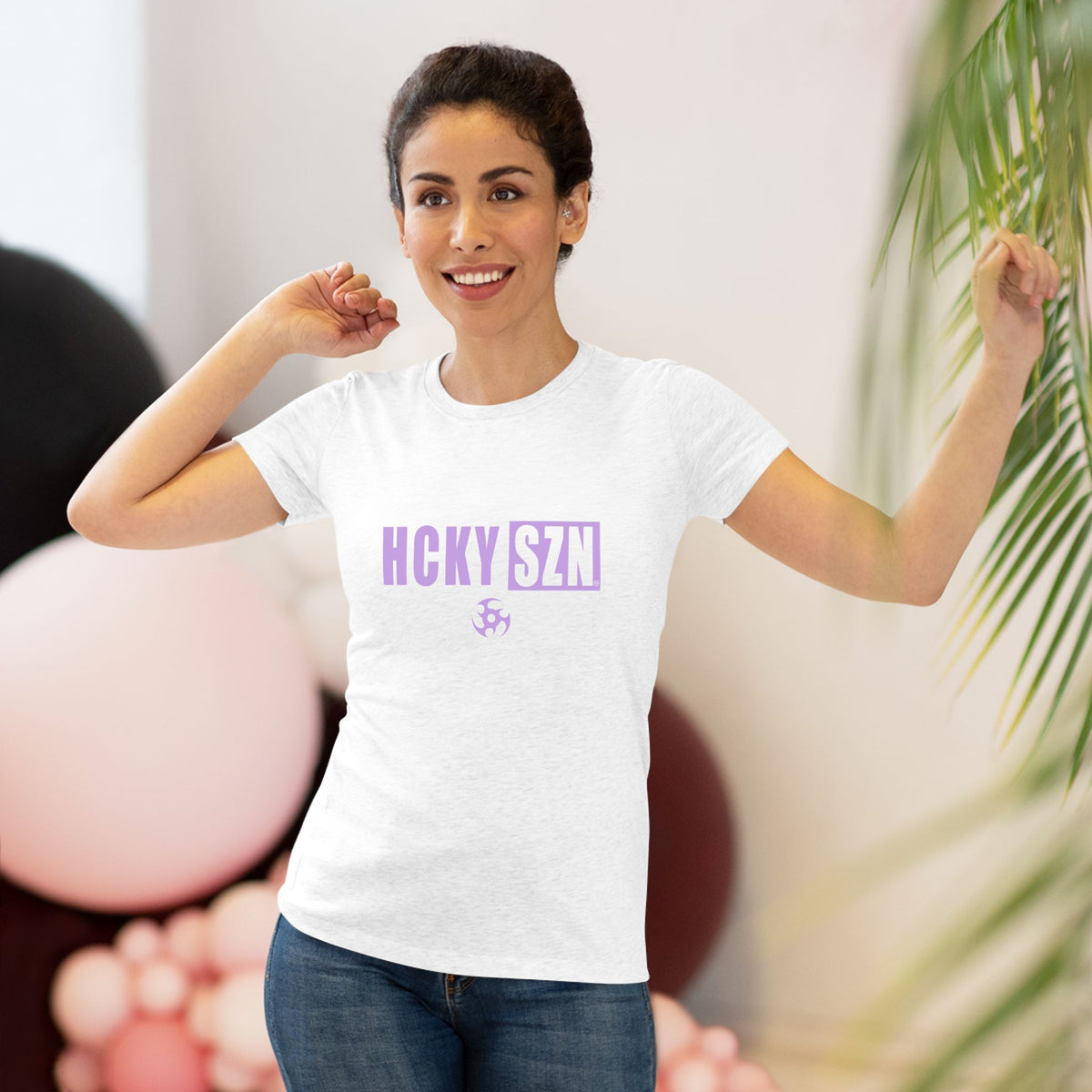 Women’s Hockey Vibe Triblend Tee (Lavender Logo)
