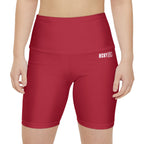 HKY SZN High Waisted Workout Shorts (Scarlet Red)