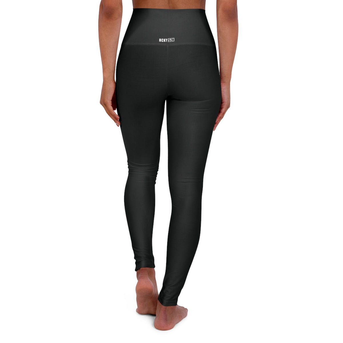 HCKY SZN High Waisted Yoga Leggings (Pitch Black)