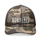 HCKY SZN Embroidered Olive Camo Trucker Hat