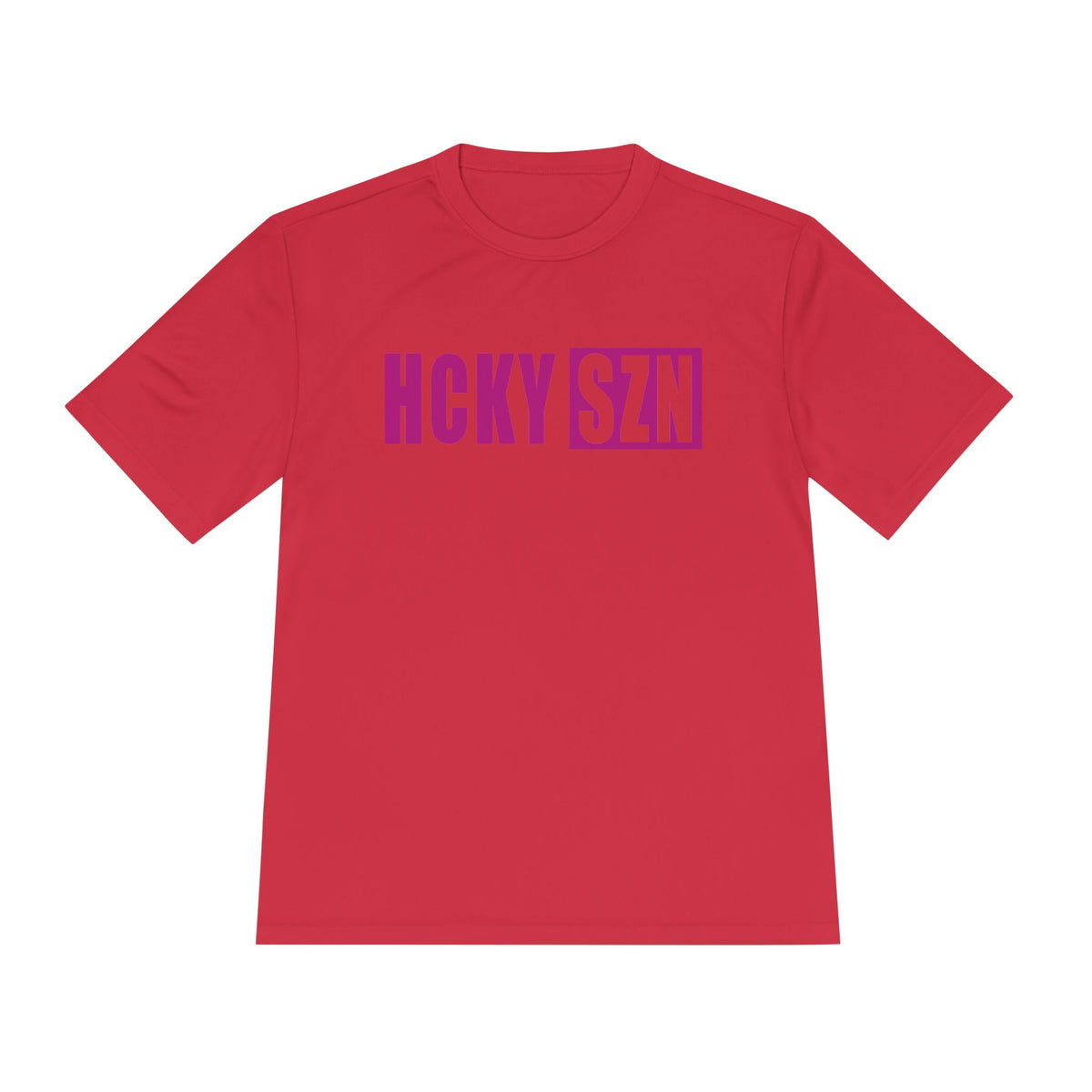 HCKYSZN (Flagship Logo) Adult Performance Tee - Red/Raspberry