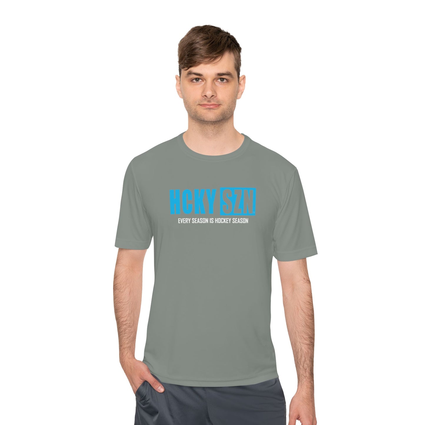 Every Season is HCKYS Performance Tee - Sky Blue Logo