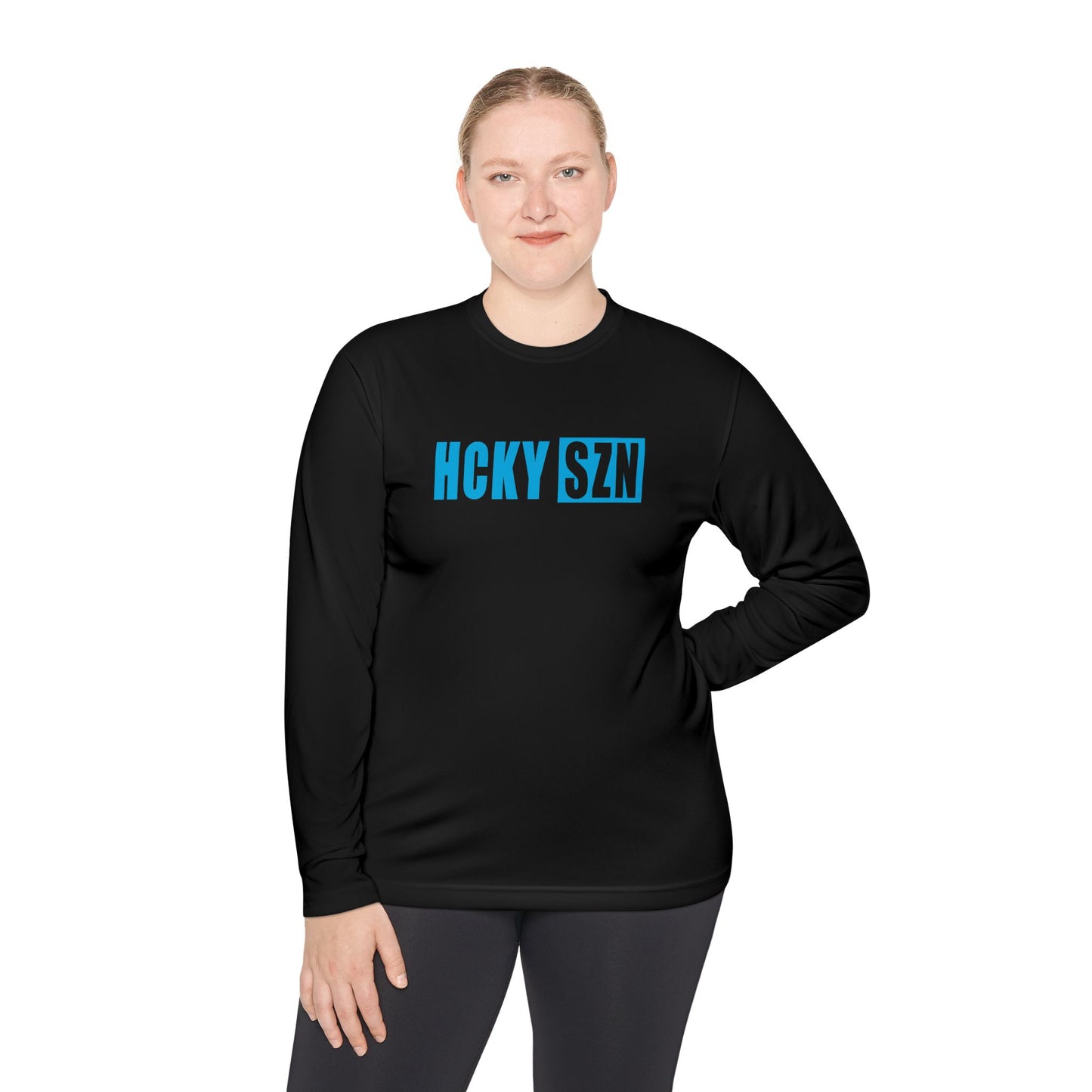 HCKY SZN Performance Long Sleeve Tee (Sky Blue Logo) - Various Colors
