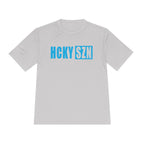 HCKYSZN (Flagship Logo) Adult Performance Tee - Silver/Sky Blue