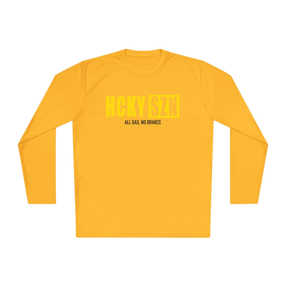 HCKYSZN (All Gas) Long Sleeve Adult Performance Tee - Gold/Yellow/Black