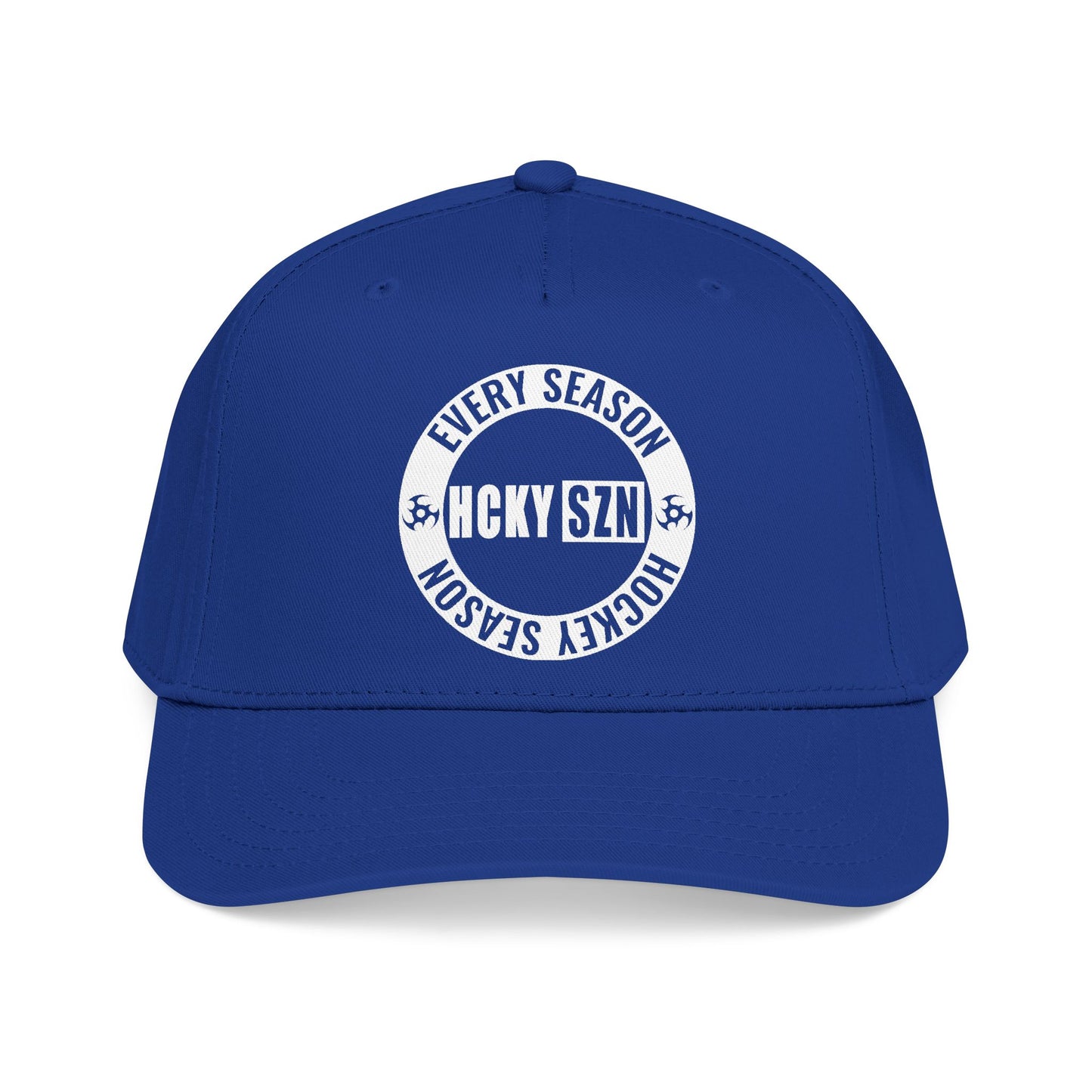 HCKY SZN Circle Logo Mid Profile Baseball Cap (Royal/Royal/White)