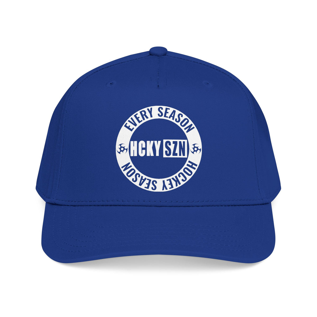 HCKY SZN Circle Logo Mid Profile Baseball Cap (Royal/Royal/White)