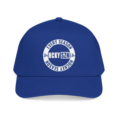 HCKY SZN Circle Logo Mid Profile Baseball Cap (Royal/Royal/White)
