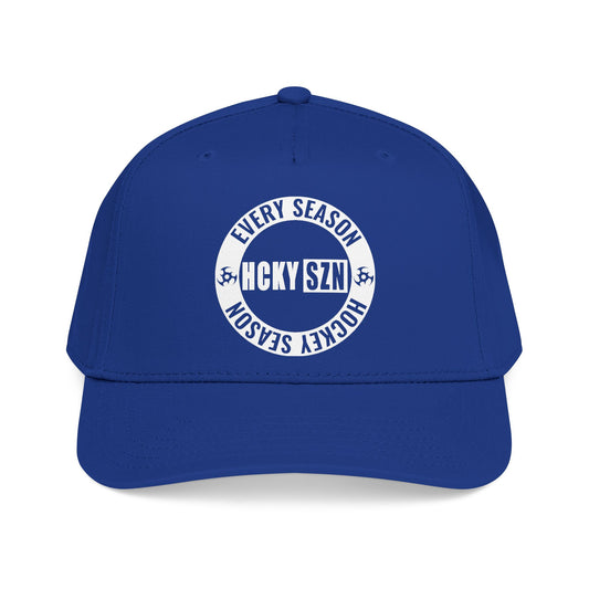 HCKY SZN Circle Logo Mid Profile Baseball Cap (Royal/Royal/White)