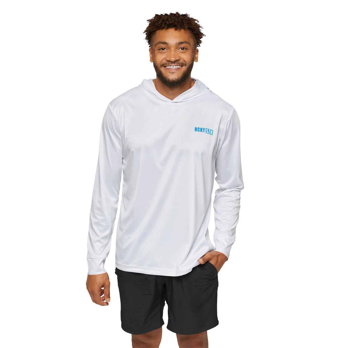 HCKY SZN Signature Performance Warmup Hoodie (White/Sky Blue)
