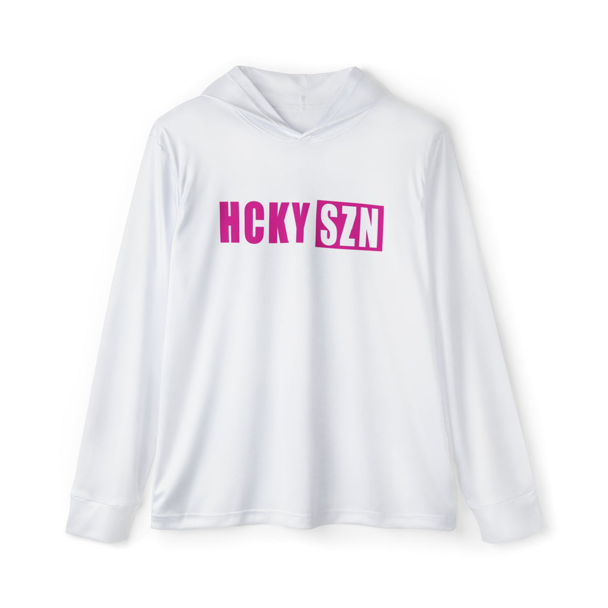 HCKY SZN Big Logo Performance Warmup Hoodie (White/Hot Pink)