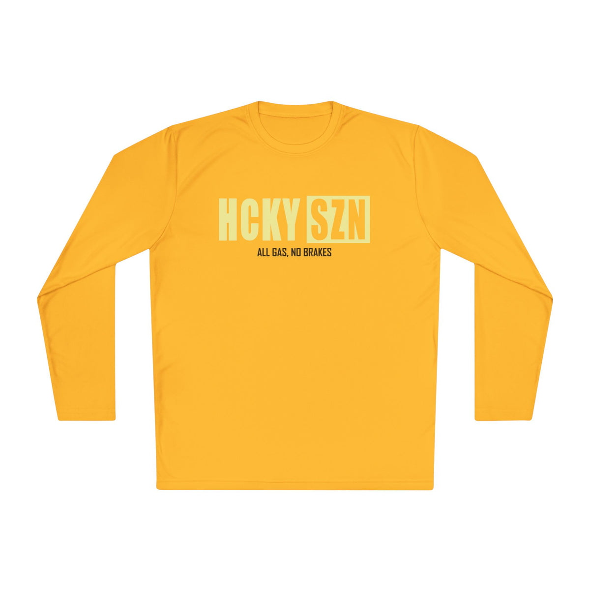 HCKYSZN (All Gas) Long Sleeve Adult Performance Tee - Gold/Sunflower/Black