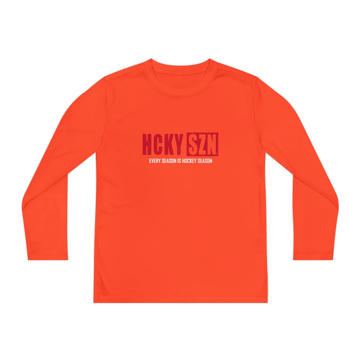 Every Season is HCKY SZN Youth Competitor Long Sleeve Tee (Red Logo) - Various Colors