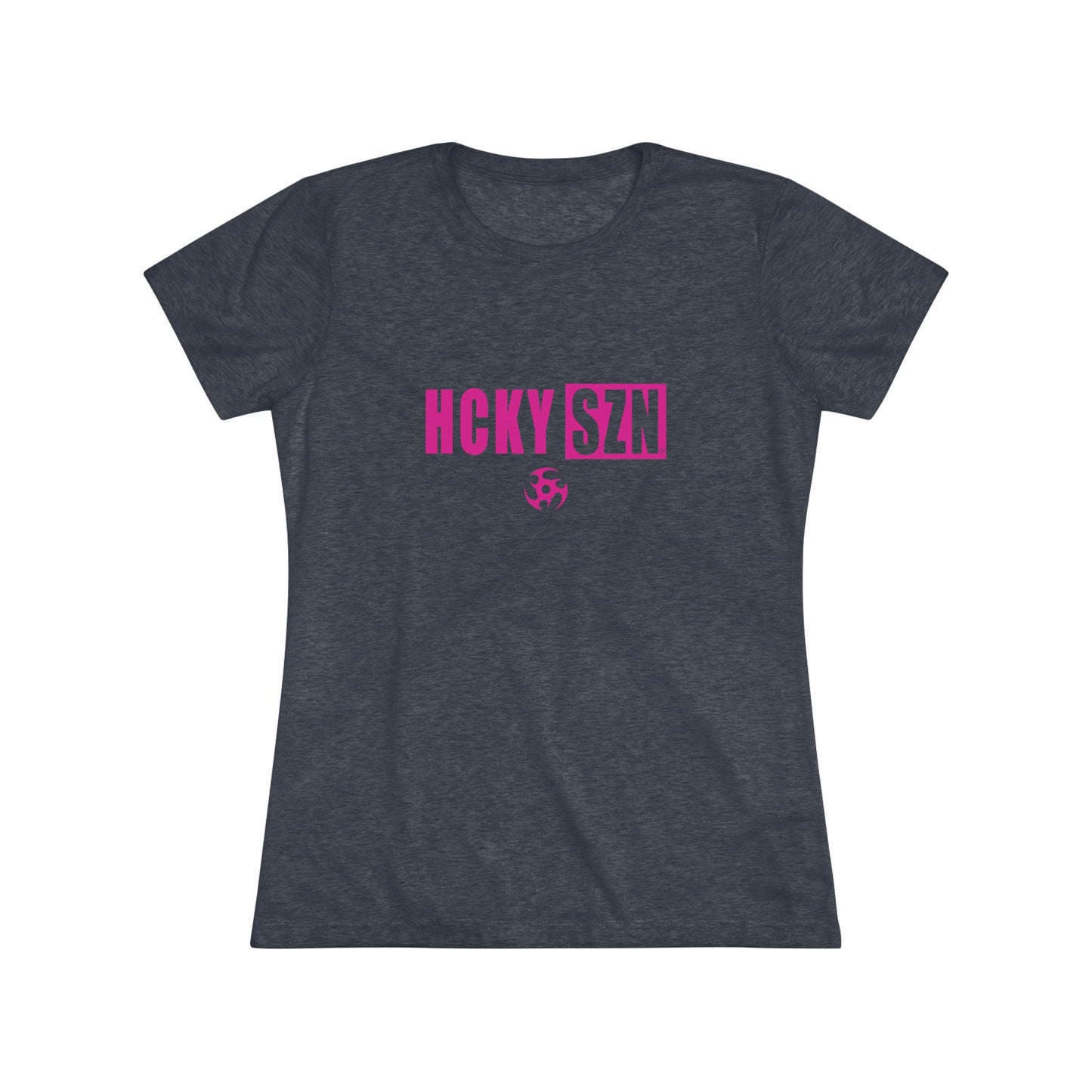 Women’s Hockey Vibe Triblend Tee (Hot Pink Logo)