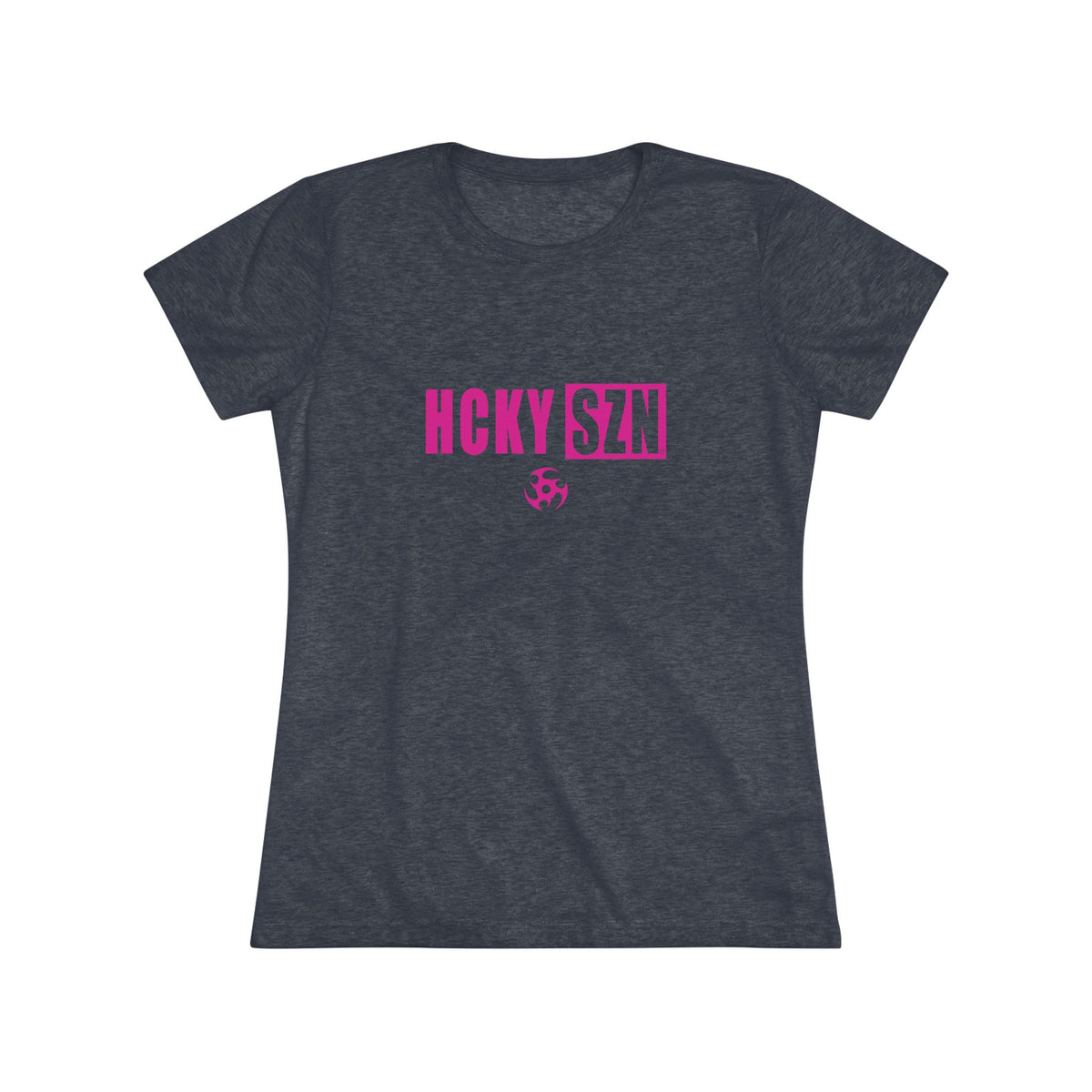 Women’s Hockey Vibe Triblend Tee (Hot Pink Logo)