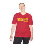 HCKYSZN (Flagship Logo) Adult Performance Tee - Red/Yellow