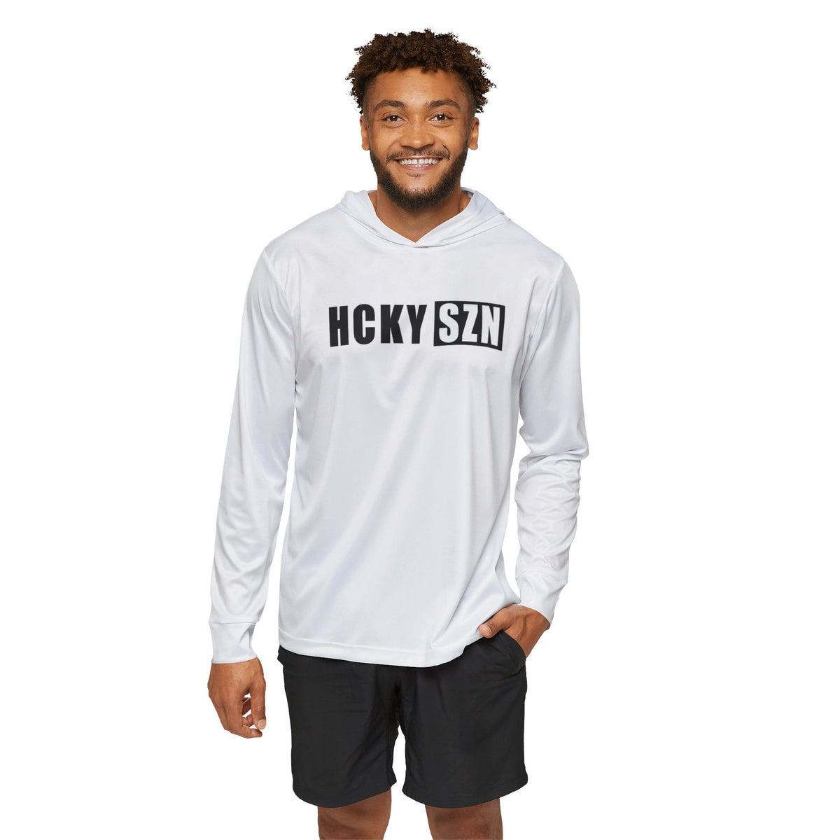 HCKY SZN Big Logo Performance Warmup Hoodie (White/Black)