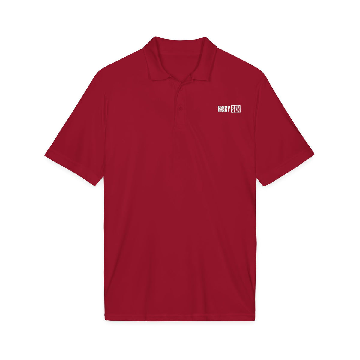 HCKY SZN Embroidered Performance Hockey Polo (Cardinal)