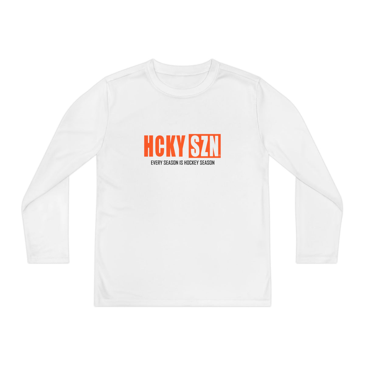 Every Season is HCKY SZN Youth Competitor Long Sleeve Tee (Orange Logo) - Various Colors