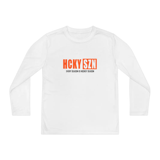 Every Season is HCKY SZN Youth Competitor Long Sleeve Tee (Orange Logo) - Various Colors
