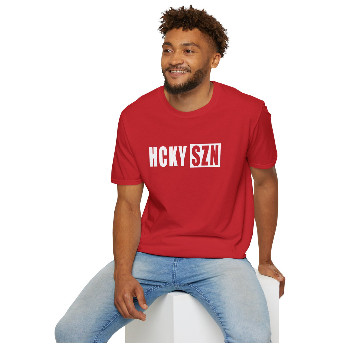 HCKY SZN Softstyle Tee Shirt (Red)