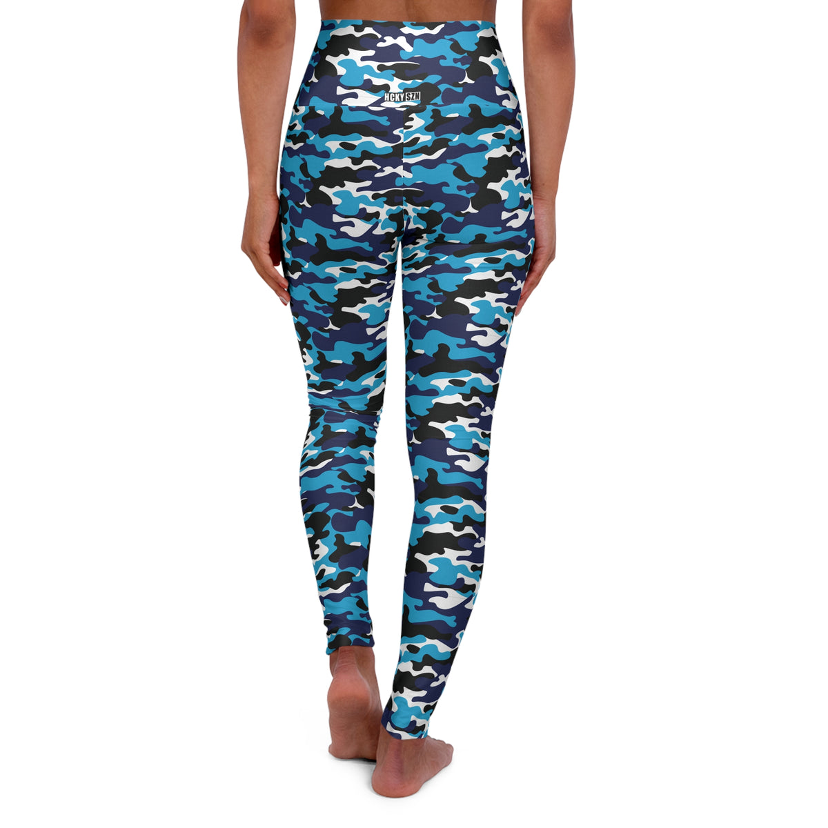 HCKY SZN High Waisted Yoga Leggings (Lightning Camo)