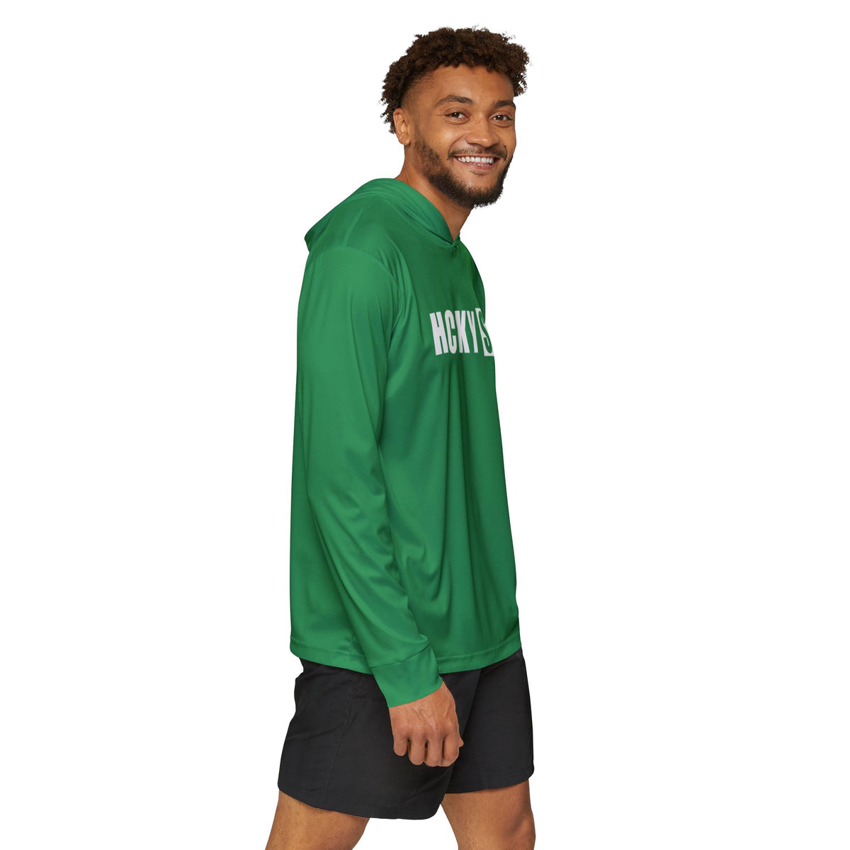 HCKY SZN Big Logo Performance Warmup Hoodie (Green/White)