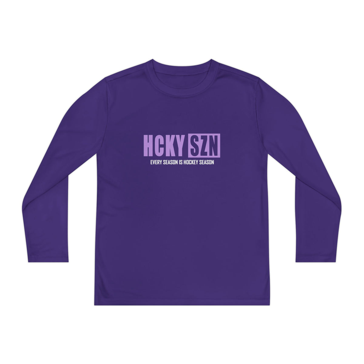 Every Season is HCKY SZN Youth Competitor Long Sleeve Tee (Lavender Logo) - Various Colors