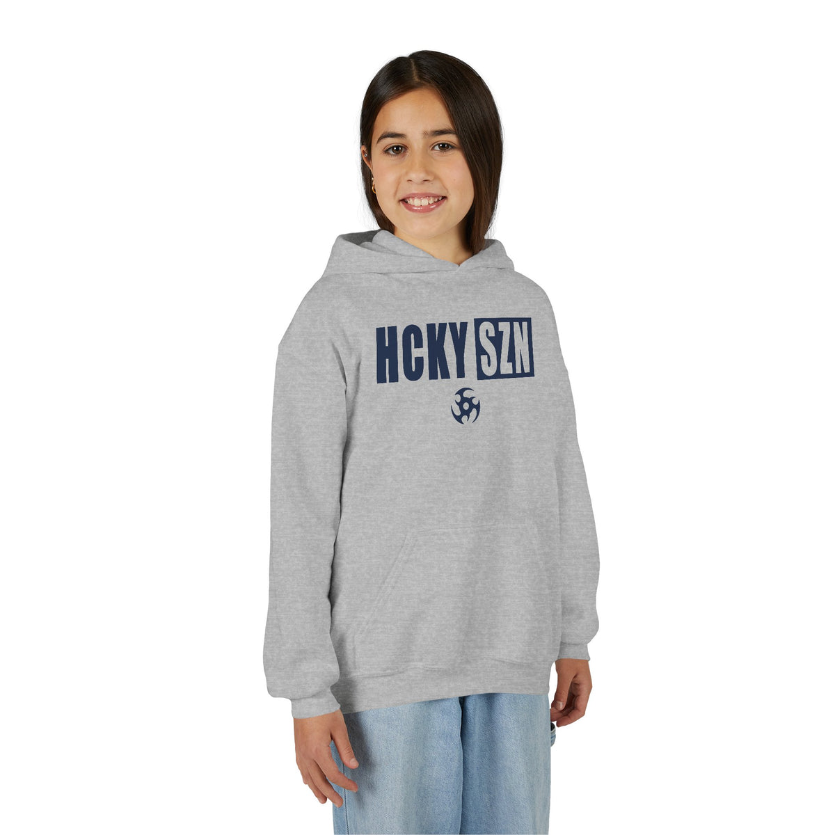 Youth HCKY SZN (Navy Logo) Hooded Sweatshirt - Various Colors