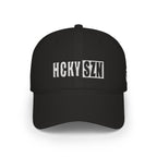 HCKY SZN Low Profile Embroidered Baseball Cap - Black (White Logo)