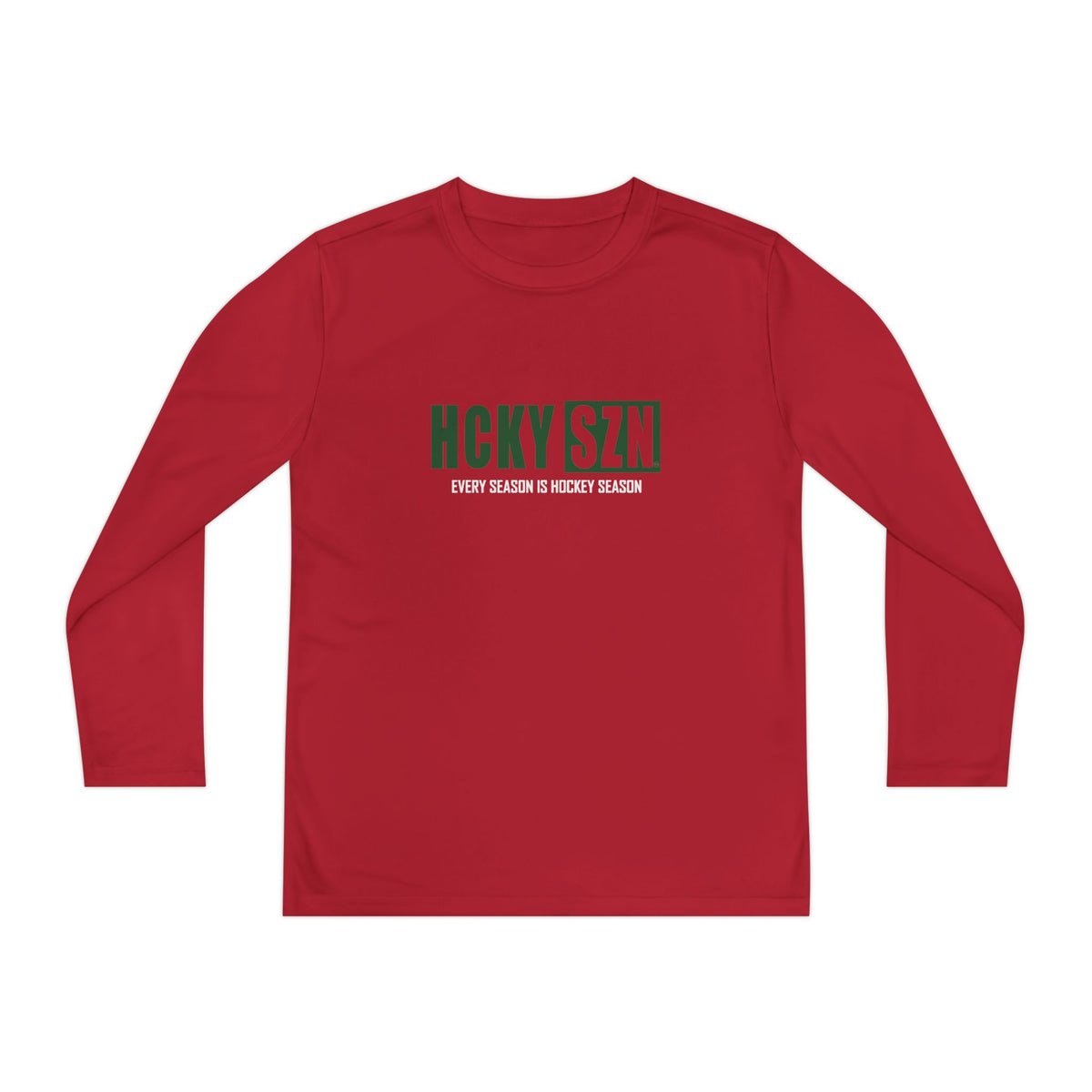 Every Season is HCKY SZN Youth Competitor Long Sleeve Tee (Forest Logo) - Various Colors