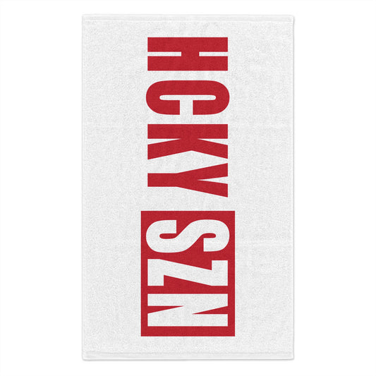 HCKY SZN 11x18 Skate Towel (White/Red) Hockey Towel