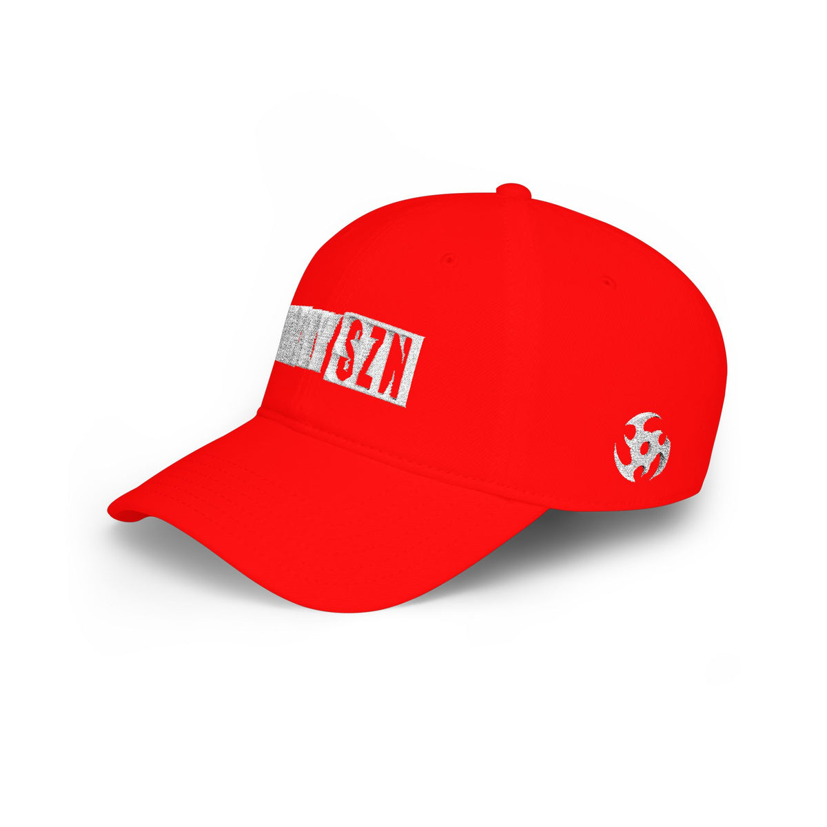 HCKY SZN Low Profile Embroidered Baseball Cap - Red (White Logo)