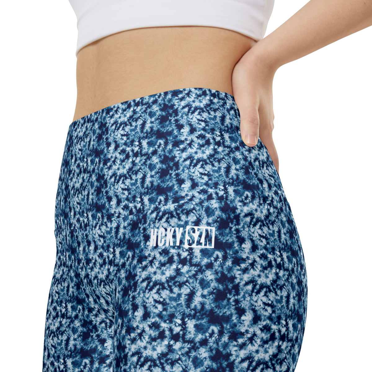 HKY SZN High Waisted Workout Shorts (Azure Tide)