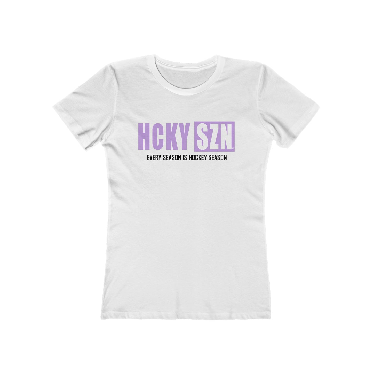 Every Season Is Hockey Season Women's Boyfriend Tee (Lavender Logo) - Various Colors