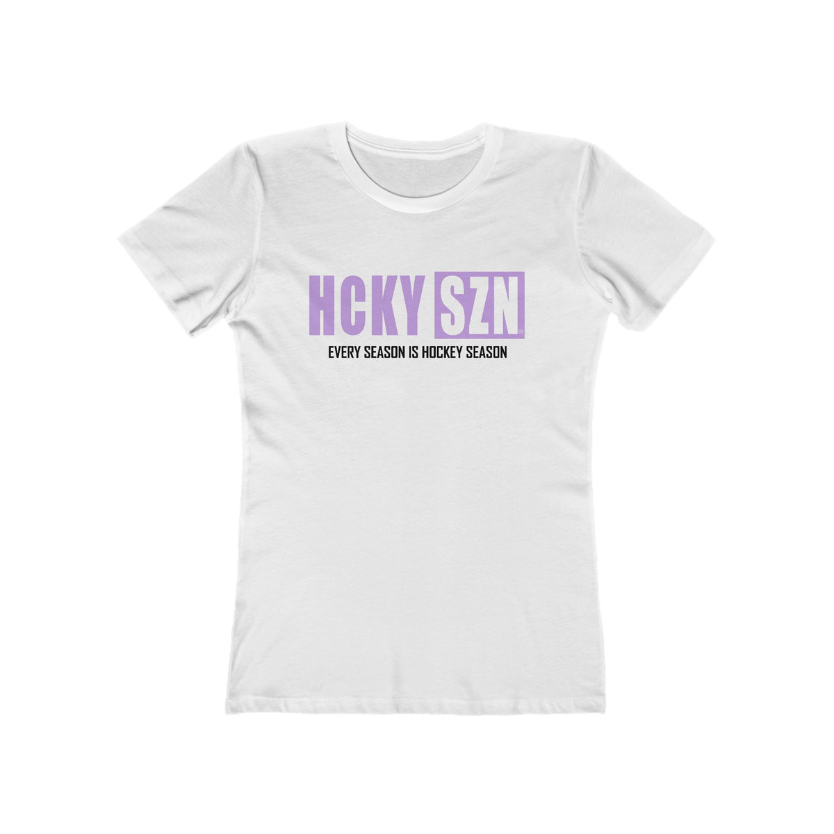 Every Season Is Hockey Season Women's Boyfriend Tee (Lavender Logo) - Various Colors