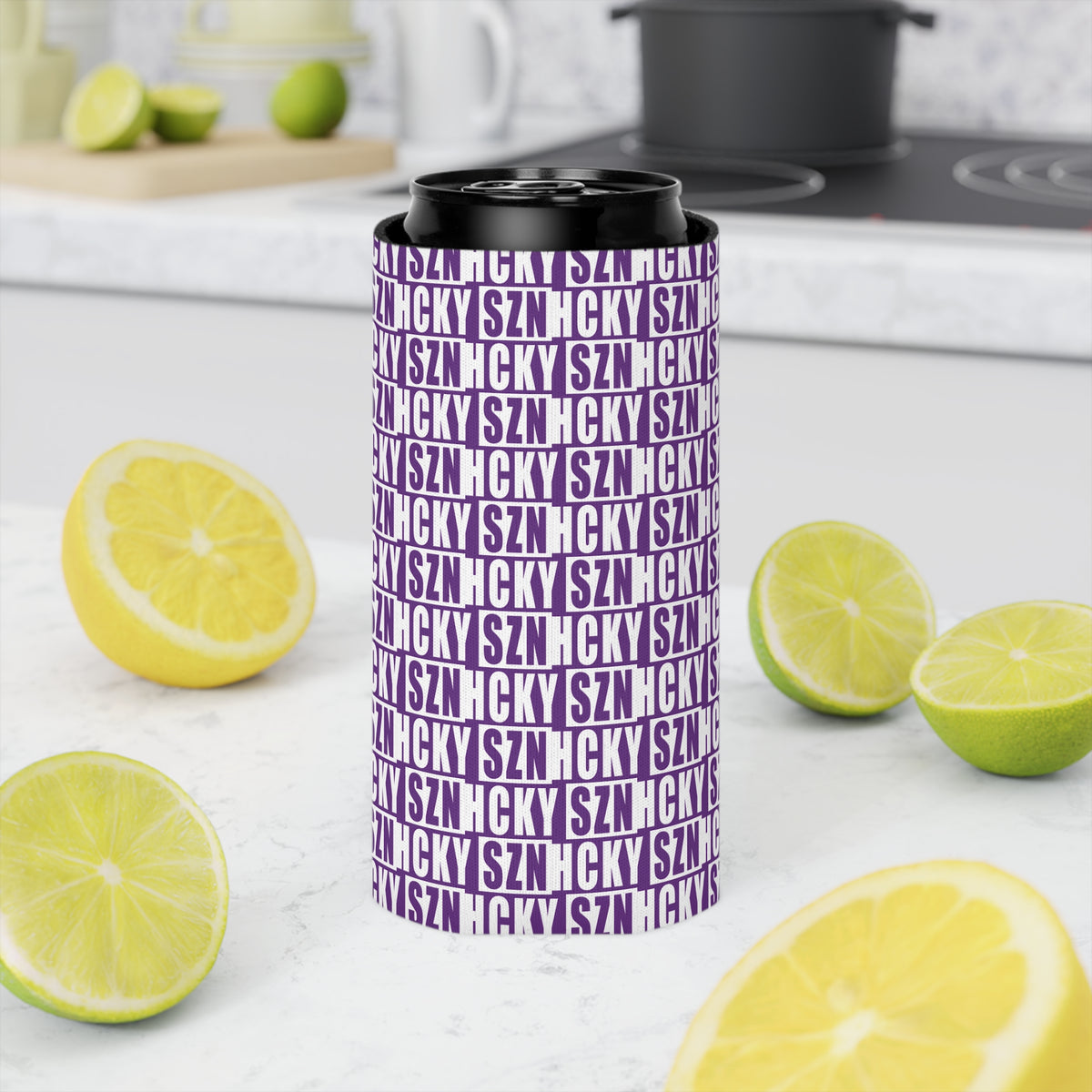 HCKY SZN AOP Slim Can Cooler (Purple)