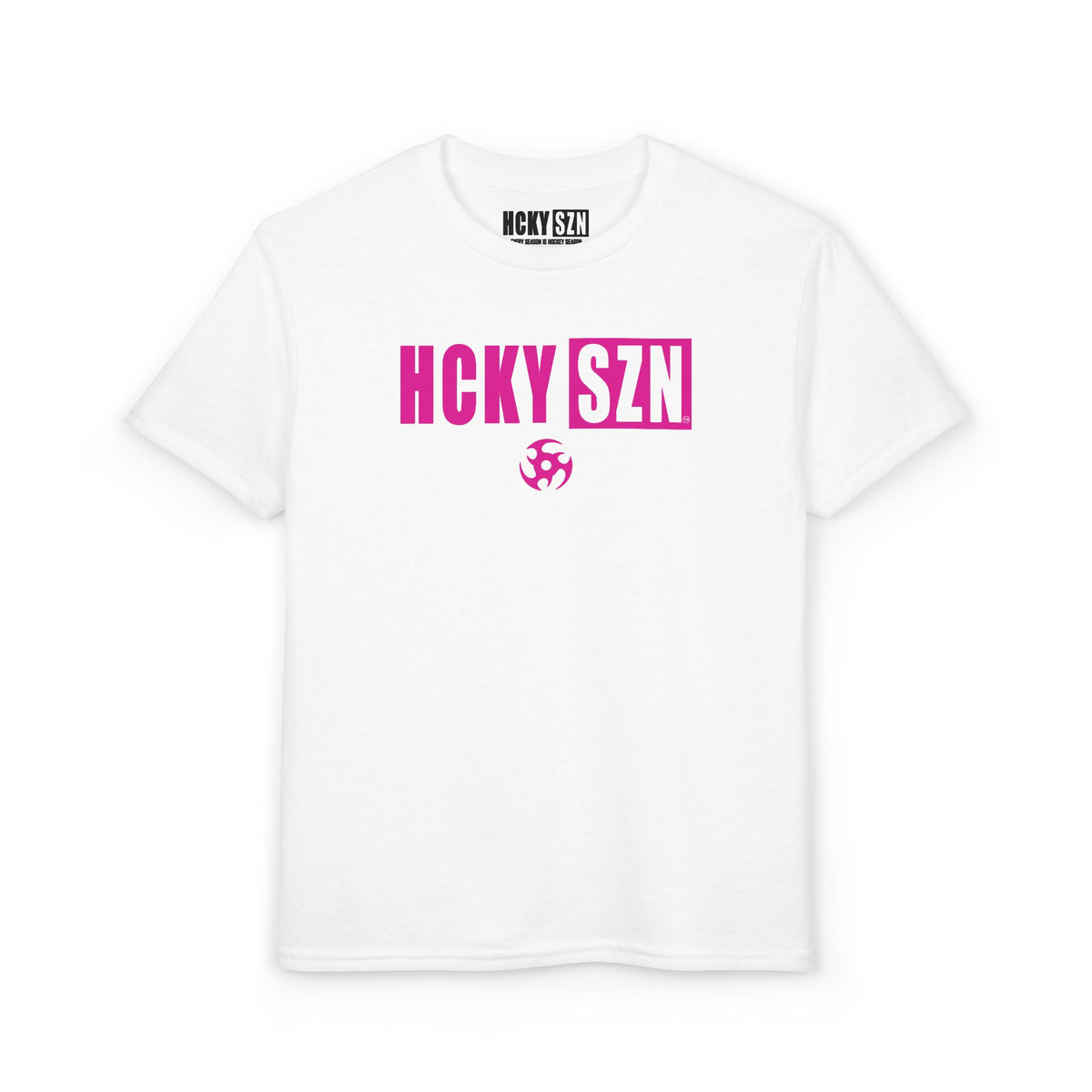Youth HCKY SZN DryBlend Tee Shirt (Pink Logo) - Various Colors